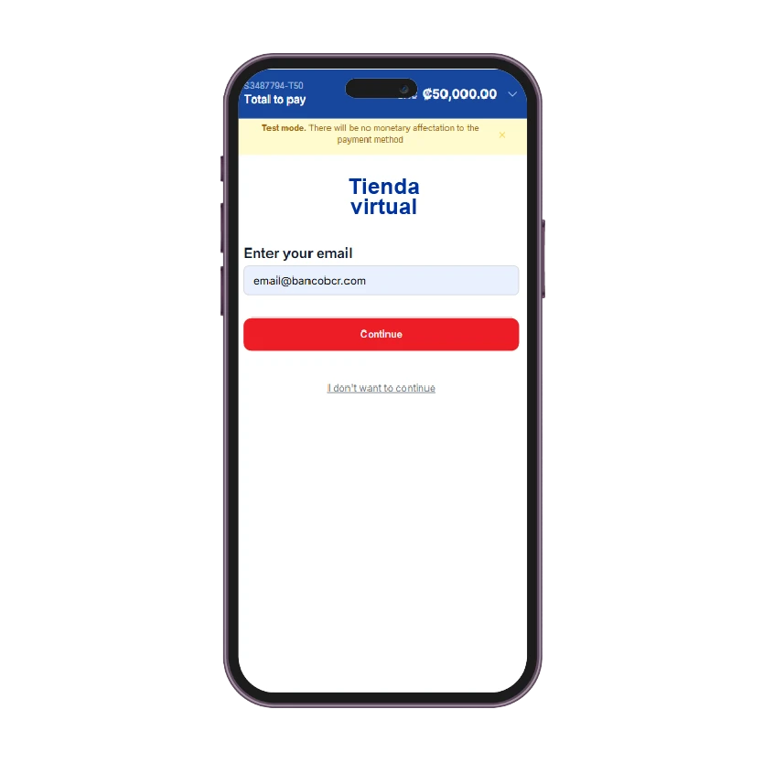 Disspositivo mobile con pagina de Link de pago