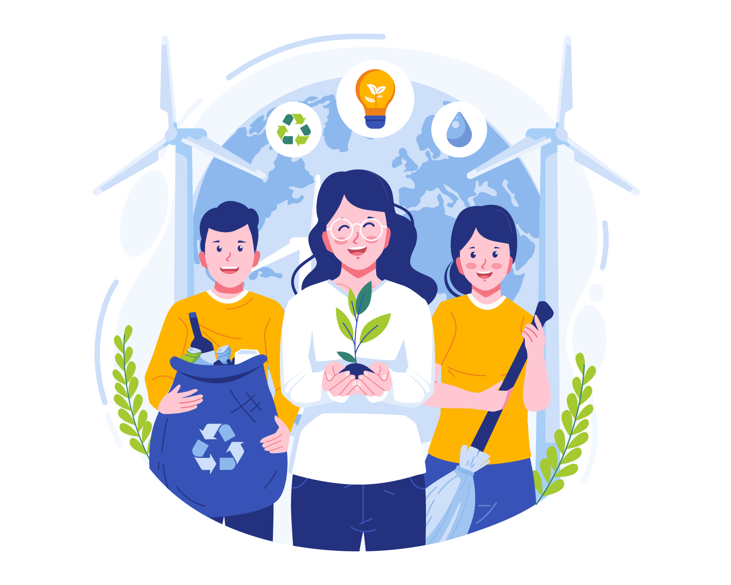 Personas contribuyendo en mejorar el ambiente
