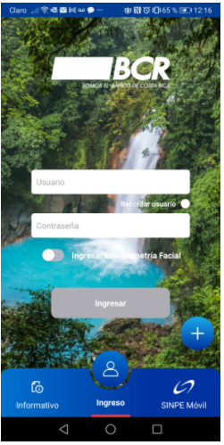 Imagen de la App BCR Móvil
