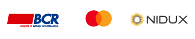 Logotipos de BCR, Mastercard y Nidux