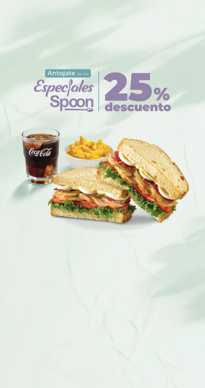 Antojate de los especiales de Spoon 25% descuento