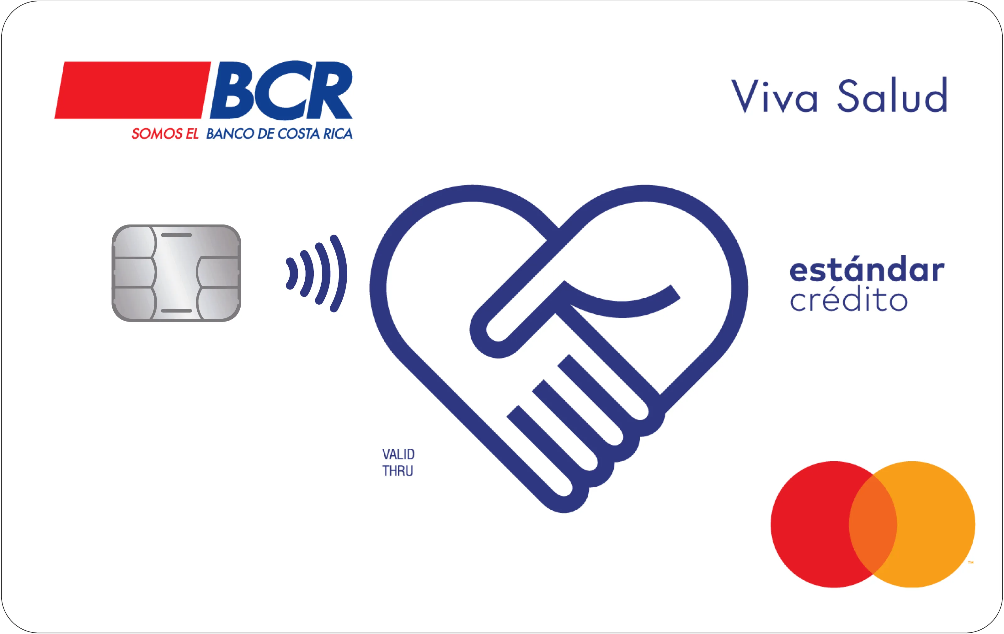 Tarjeta Viva Salud en color blanco ilustrada con un par de manos formando un corazón