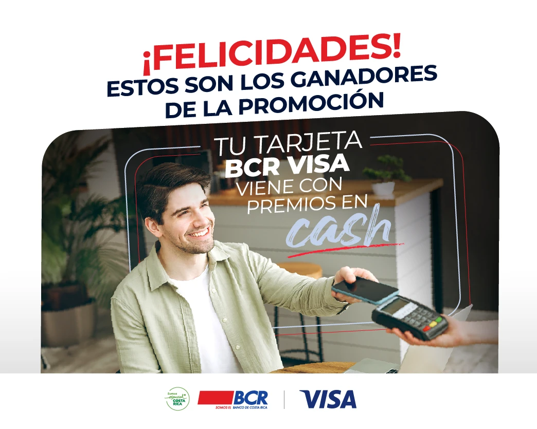 Felicidades estos son los ganadores de la promoción Tu tarjeta BCR VISA viene con premios en cash