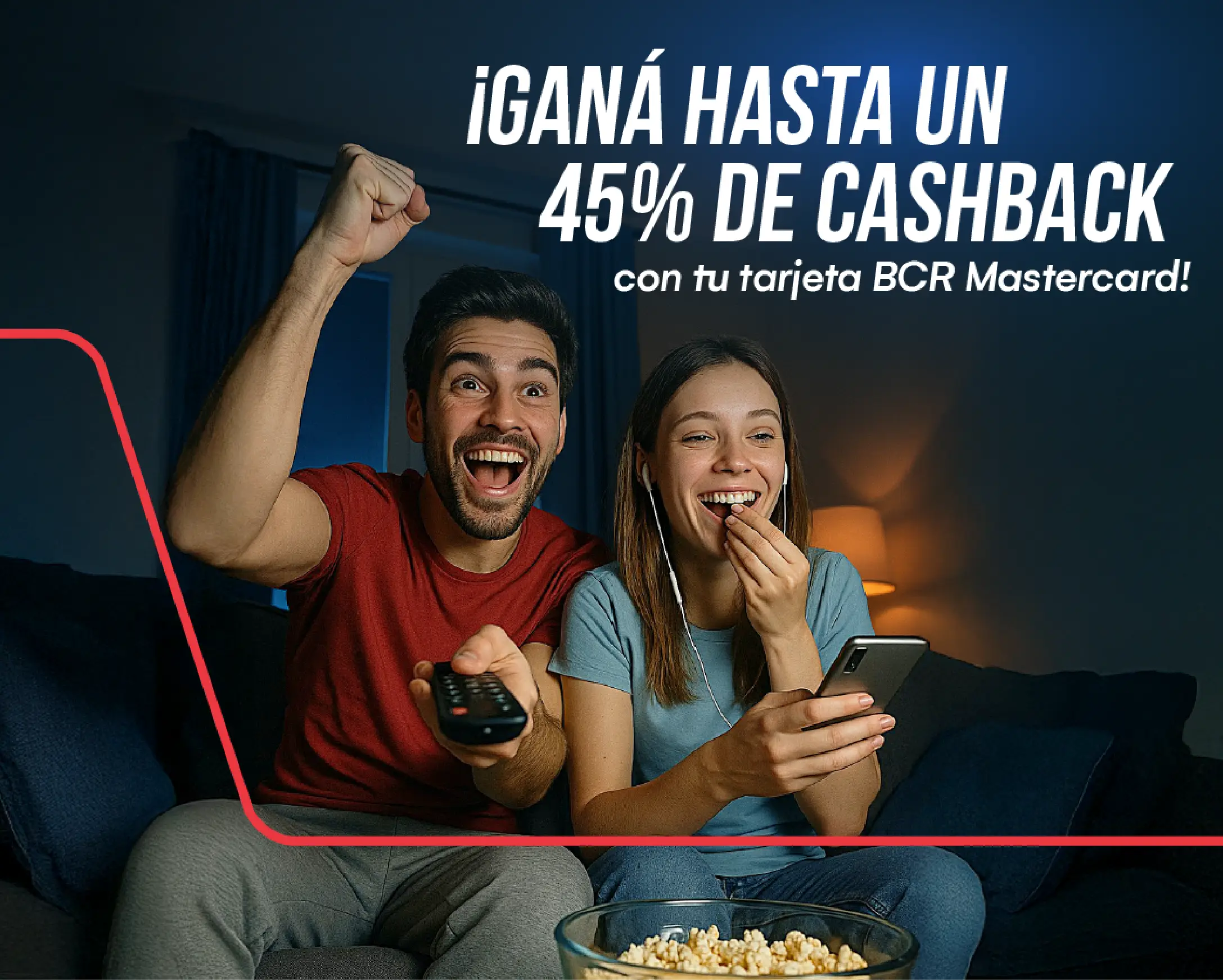 ¡Gana hasta un 45% de cashback con tu tarjeta BCR  Mastercard!