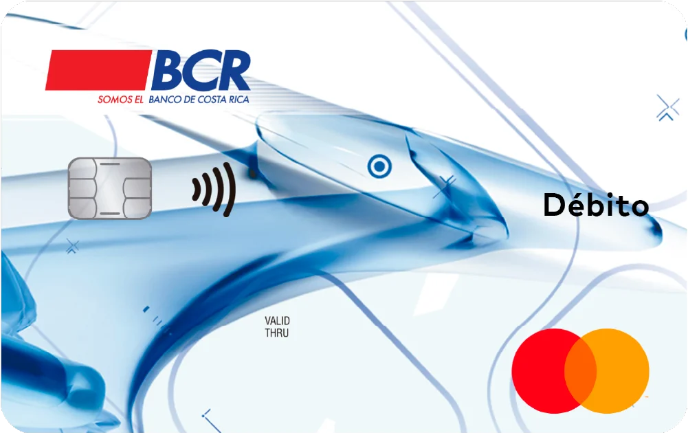 Tarjeta MasterCard de color blanco con azul