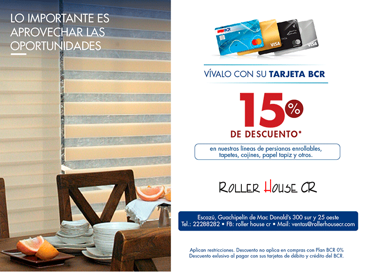 Vívalo con su Tarjeta BCR en: Roller House 15% de descuento en Roller House
